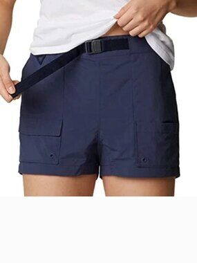 COLUMBIA Women's Black Granola Summerdry Cargo Belted Hiking Shorts